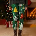 thumbnail image 2 of Rutainlusire Womens Trendy Christmas Printed Leggings Comfy Yoga Pants 2025 Winter Women's Christmas Printed High Waist Long Yoga Pant Running Loose Leisurely Pants, 2 of 5