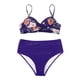 thumbnail image 4 of MKLEKYY Trajes De Baño Mujer Women High Waisted Bikini Sexy Push Up Two Piece Swimsuits Vintage Swimsuit Two Piece Retro Ruched High Waist Print Bikini Set 2742, 4 of 5