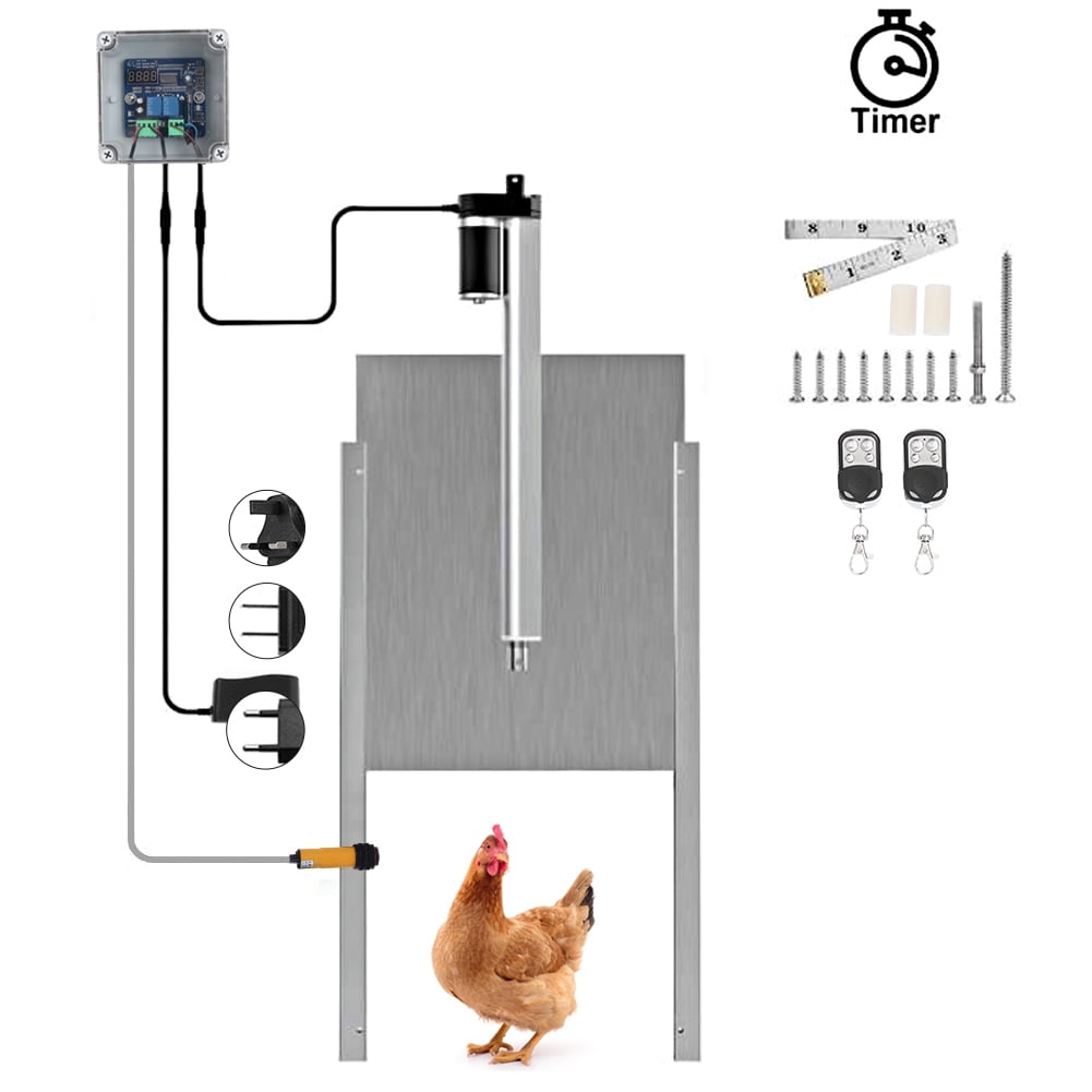 Ouverture automatique de cage du0027ouvre-porte de poulailler automatique Qiilu  plus proche avec fonction de synchronisation