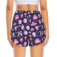 thumbnail image 4 of Uemuo Skull mushroom space Pattern Women's Athletic Shorts High Waisted Running Shorts with Liner Pockets Gym Elastic Workout Shorts-Medium, 4 of 9