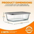 thumbnail image 2 of NutriChef 2 Sets of 62.07oz Stackable Premium Glass Meal-prep Food Container W/ Airtight Locking Lid, 2 of 7