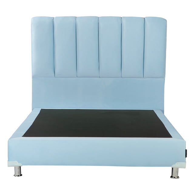Recámara Matrimonial Kami Azul Cielo con Cabecera + Box Base Cama