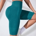 thumbnail image 4 of Womens Compression Shorts High Rise Butt Lift Tummy Control 3D Anti Cellulite Workout Leggings Outdoor Yoga Running Trendy Knee Length Green S, 4 of 6