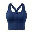 thumbnail image 2 of Women's Yoga Sports Longline Bra Front Zip-Up Wide Straps Workout Bra Supportive Cross Back Running Underwear S-3XL, 2 of 6