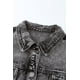 thumbnail image 3 of ABPHQTO Chaqueta vaquera gris con lavado blanqueado de mujer, 3 of 5