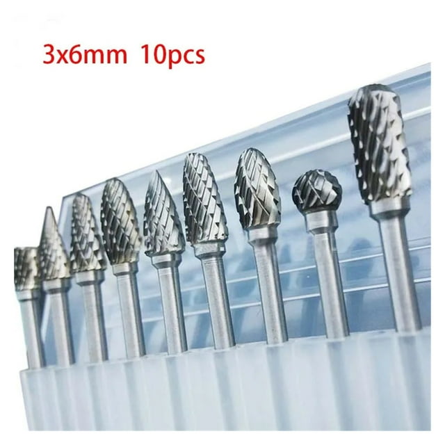 10 Pcs 20pcs Tungsten Carbide Rotary Burrs Set For Accessories Milling Cutter Drill Bit Engraving Bits