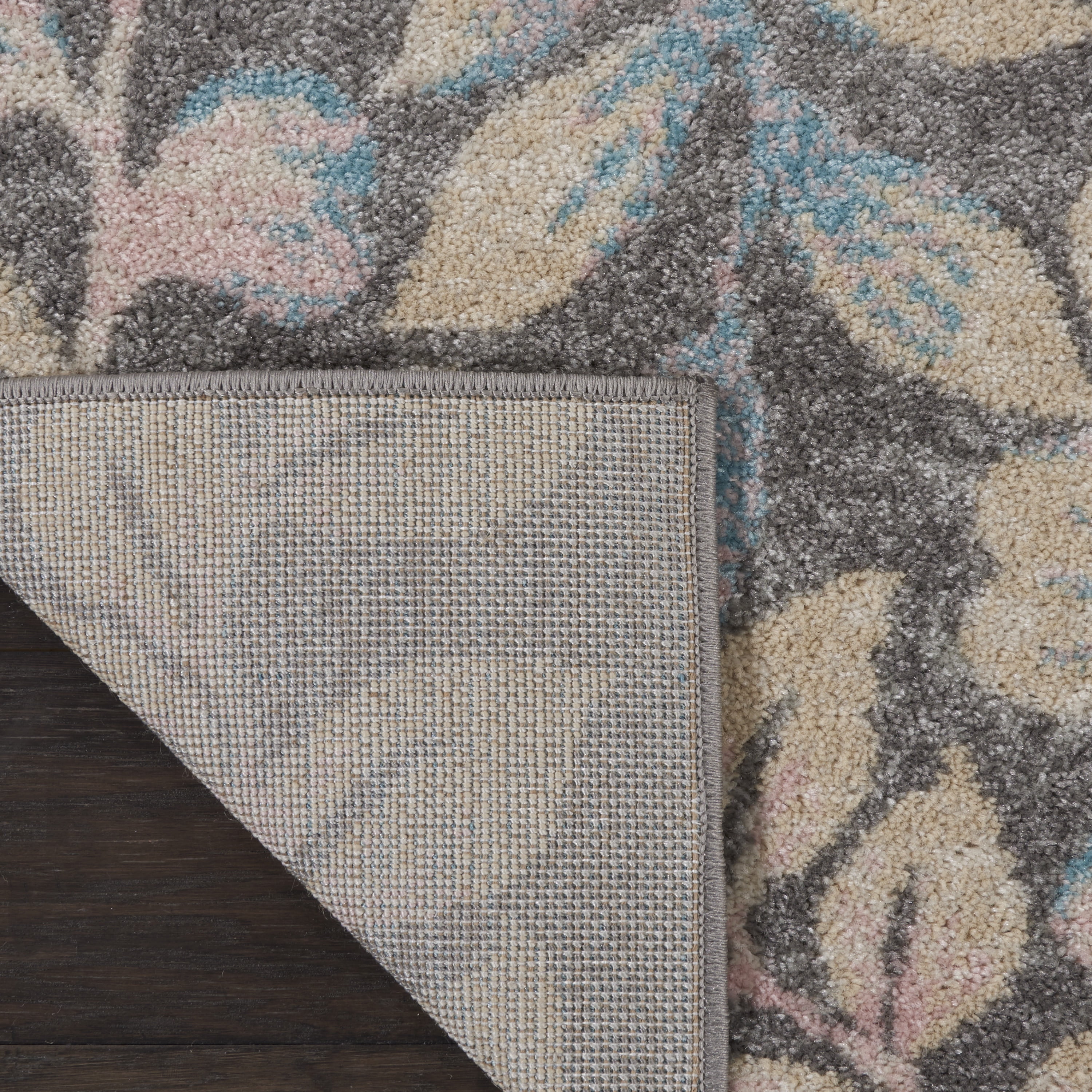 Serene Contemporary Botanical Grey/Beige 2'3" x 7'3" Area Rug, (2' x 7')