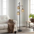 thumbnail image 4 of Table Lamp, Floor Lamp, Brown+Black Bedroom Lamp,Rattan+Metal LED Lamp, Lighting & Lamps Floor Lamp, 4 of 9