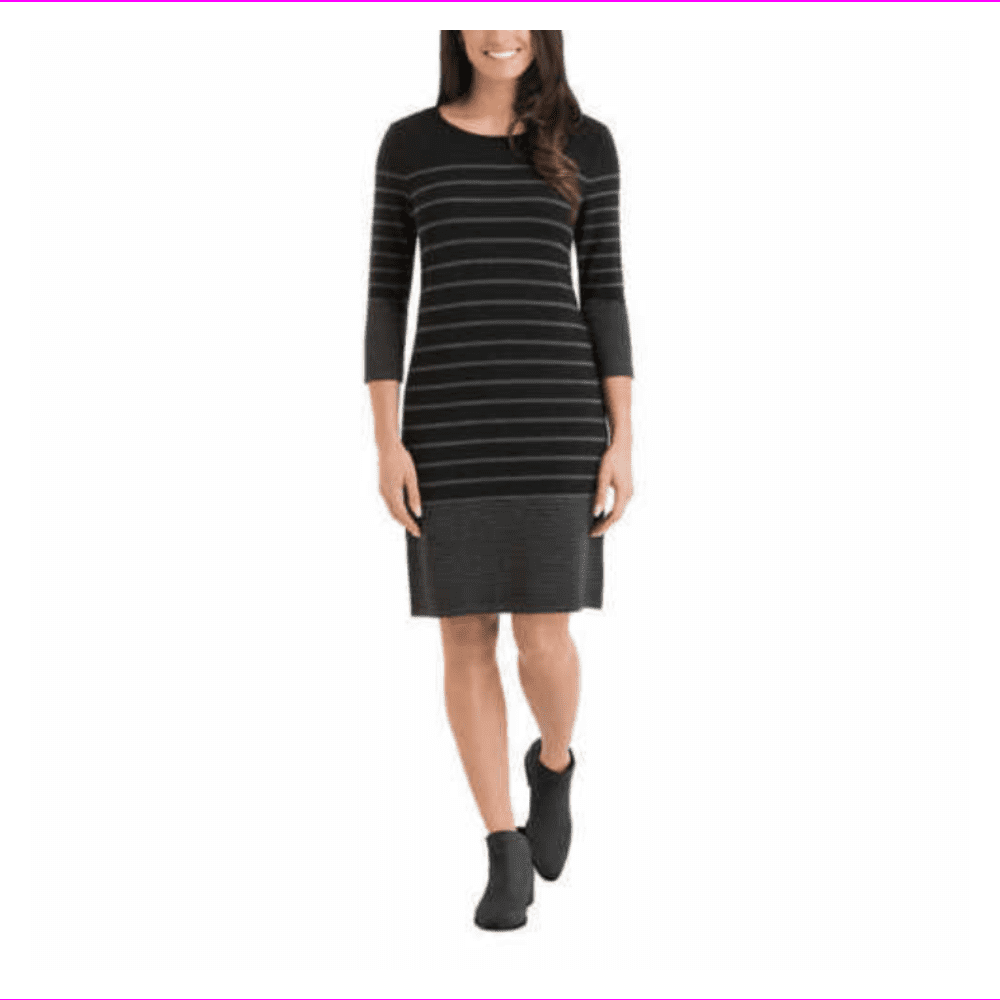 Hilary Radley Womens Casual Dress XXL/Black/Grey Stripe - Walmart.com