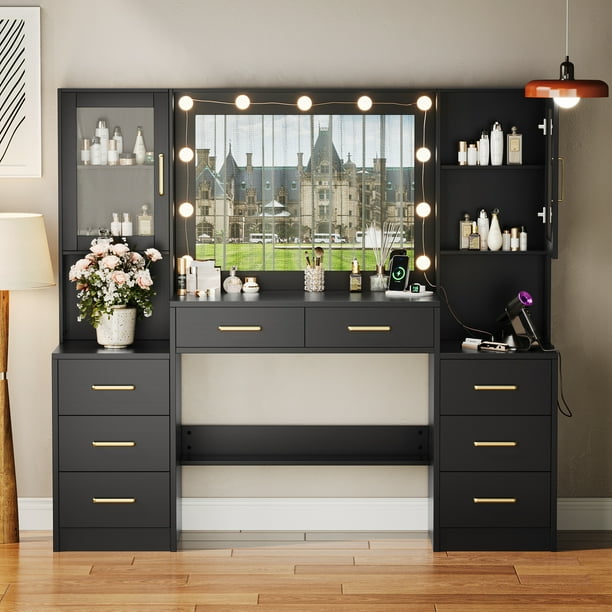 black and grey dressing table Dark grey vintage dressing table dark grey