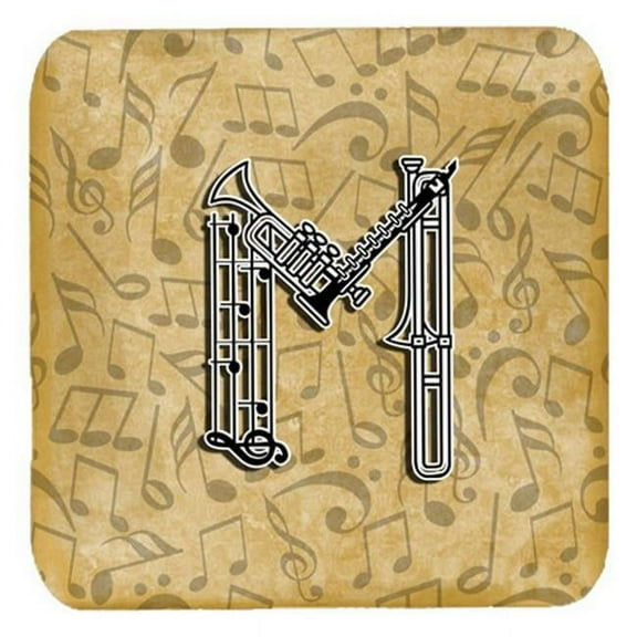 Letter M Musical Instrument Alphabet Foam Coasters, Set Of 4