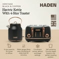 thumbnail image 3 of Haden Heritage 1500 1.7 Electric Kettle, Matte Black Finish with Copper Accents, 3 of 11