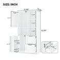thumbnail image 4 of Knubmt Wood Storage Cabinet with 2 Drawers, 2 Doors Freestanding Bathroom Cabinet with Open Shelve and Inner Shelf, White, 4 of 10