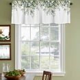 thumbnail image 3 of Eucalyptus Leaves Curtain Valances for Windows, Kitchen Valance Window Treatments Panel 2 Pack, Green Botanical Floral Vines Flowers Rod Pocket Short Curtains for Bathroom Bedroom 42 x 12 Inch, 3 of 8