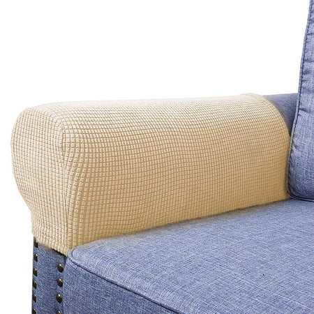 1 Pair Removable Arm Chair Protector Universal Sofa Couch Armchair Covers, Beige