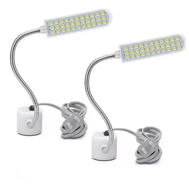 2 Pzs Luces Para Máquinas De Coser Lámpara Magnético 30 Led Malubero Blanco