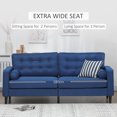 thumbnail image 4 of HOMCOM 3-Seater Sofa with Back Cushion, 2 Pillows and Wood Legs, 4 of 10