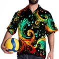 thumbnail image 4 of Note Men's Casual Poplin Printed Button Down Short Sleeve Summer Beach Shirts - Unisex, 4 of 6