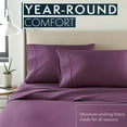 thumbnail image 6 of Hotel Luxury Bed Sheet & Pillowcase 4 Piece Set 1800 Series Egyptian Quality, Double Brushed Microfiber, Full, Eggplant Purple, 6 of 8