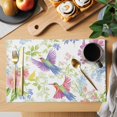 thumbnail image 2 of Placemat Set of 4 Flower Bird Placemats for Dining Table Spring Scenery Washable Table Mats for Kitchen and Party Decor Indoor & Outdoor Use, 2 of 8