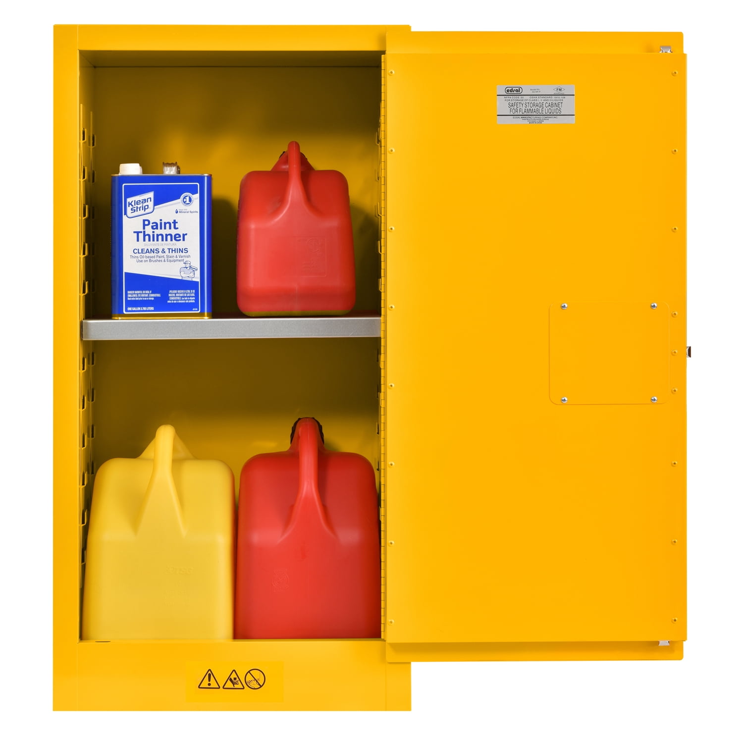 Edsal Steel Freestanding Flammable Liquid Safety Single-Door Storage Cabinet in Yellow (44 in. H x 23 in. W x 18 in. D)