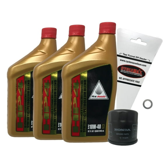 Cyclemax 2003-2023 Genuine Honda CBR600RR Semi Synthetic OEM Oil Change Kit