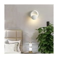 thumbnail image 3 of Lámpara de pared circular giratoria de 360 ​​grados, luz LED adecuada para luminarias decorativas en salas de estar, escaleras y pasillos, color blanco, 3 of 5