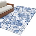 thumbnail image 2 of 3'x5' Area Rugs, Blue Flower Indoor Outdoor Area Rug for Living Room Bedroom, Botanical Farmhouse Watercolor Floral Plant Washable Bathroom Rugs Kitchen Floor Carpet Mats Home Decor Aesthetic, 2 of 8