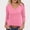 Pink plus size v neck t shirt a1, variant on MORESEC Women Plus Size V Neck 3/4 Sleeve T-Shirts Casual Basic Tops Solid Party Wear Blouses Fashion Clothes, Black L