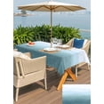 thumbnail image 5 of Outdoor Tablecloth with Umbrella Hole for Patio/Picnic/Party/Camping, Coastal Wave Waterproof Table Cloth Rectangle Table Cover Washable, Summer Ocean Nautical Beach Ombre Sky Blue (60"x 84"), 5 of 8