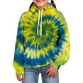 thumbnail image 2 of Tfken Sweatshirt For Boys Kids Tie Dye Hooded Hoodies Fashion Comfortable Long Sleeve Yellow Tops Size 2-3 Years, 2 of 3