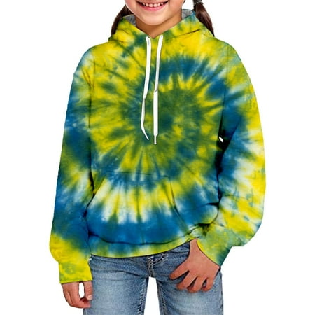 

CHAOLEI New 3d Visual Digital Printed Children s Hoodie Tie Dye Printed Children s Hoodie Pullover Sweatshirt Out Wear -Yellow 2-3 Years