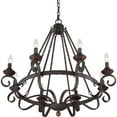 thumbnail image 2 of Quoizel NBE5008RK Noble 8-Light Chandelier in Rustic Black, 2 of 3