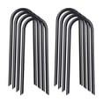thumbnail image 1 of 8 estacas de trampolín en forma de U de metal irrompibles y resistentes. Negro, 1 of 9