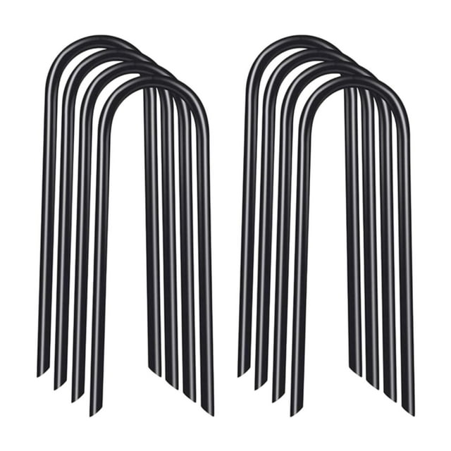 8pcs estacas de trampolín estacas de viento de trampolín de metal para toldos de balanceo de Negro