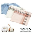 thumbnail image 2 of 12pcs Mens Handkerchiefs Assorted Pure Cotton Handkerchiefs 14.96x14.96inch Men's Stripe Checkered Pattern Handkerchiefs Pocket Square Hankies Soft Cotton Pocket Handkerchiefs for Men Women Party Prom, 2 of 5