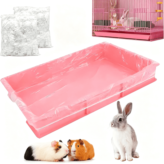 CCOCC 100 Pcs Disposable Cage Liners 35.4’ X 23.6’’ - Clear,Plastic Toilet Film for Bunny,Hamster,Totoro,Hedgehog,Guinea Pig & Small Animal Habitats