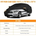 thumbnail image 2 of Sedan Car Cover Waterproof Heavy Duty All Weather Protection Snow Anti-UV Windproof Outdoor Full Car Cover Fit for Automobiles BMW/Mercedes-Benz/Honda（for Car Size:183''L x 70''W x 59''H）, 2 of 9