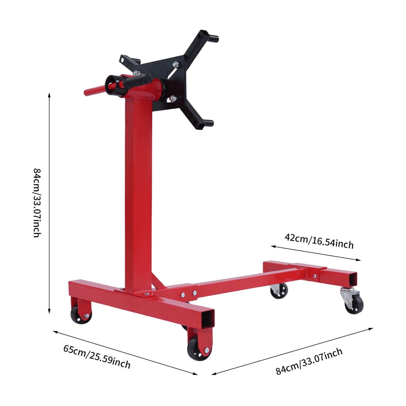 1250 LBS Engine Stand Folding Motor Hoist Dolly Mover Auto Repair Jack Rotating for garages, repair shops