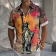 thumbnail image 4 of adaychics Men's Hawaiian Shirts Goddess American Flag Summer Printed Shirts Hawaiian Button Up Tops for Vacation Travel, 4 of 8