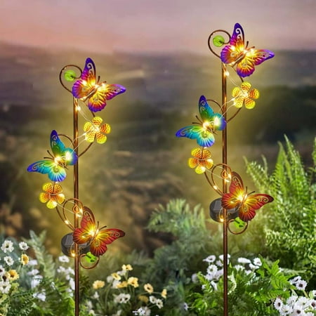 

AIUWWUHD Specially For Solar Ground Plug In Lamp Outdoor Decoration Wrought Butterfly Lamp Villa Courtyard Lamp