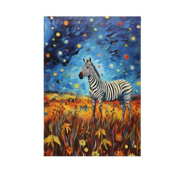 Garden Flag 12"x18" Zebra Van Gogh Art Double-Sided Yard Flags for Outside Outdoor All Seasonal Decoration