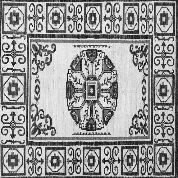 Ahgly Company Indoor Square Oriental Gray Modern Area Rugs, 6' Square