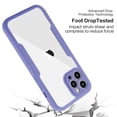 thumbnail image 6 of Compatible with iPhone 13 Pro Max Case Clear with Built-in Screen Protector Camera Lens Protection,Transparent Rugged TPU Silicone Full Body Phone Case for iPhone 13 Pro Max 6.7 inch, Purple, 6 of 6