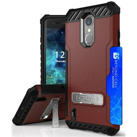 LG Zone 4 Case, Tri-Shield Rugged Cover [with Magnetic Kickstand + Credit Card Slot + Wrist Strap] for LG Zone 4, Risio 2, Risio 3, Rebel 2, Rebel