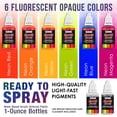 thumbnail image 4 of U.S. Art Supply 6 Color Fluorescent Acrylic Neon Colors Airbrush, Leather & Shoe Paint Set with Reducer & Cleaner 1 oz. Bottles, 4 of 4