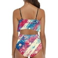 thumbnail image 5 of Trajes de baño Amzcrzy Tankini para mujer, trajes de baño, traje de baño de bikini con control de abdomen, conjunto de traje de baño con volantes para mujer, multicolor, M, 5 of 5