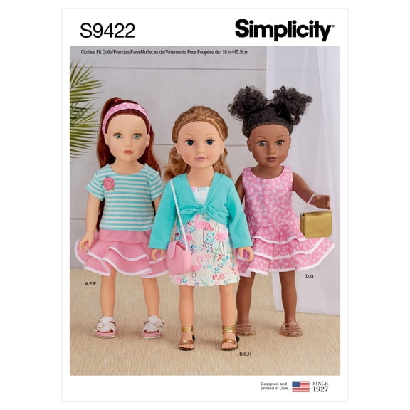 Simplicity 18" Doll Clothes-ONE SIZE