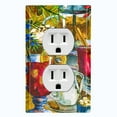thumbnail image 1 of Metal Light Switch Wall Plate Outlet Cover (Coffee Tea Party Kettle Mocha Espresso Fruit Drinks - Single Duplex), 1 of 2