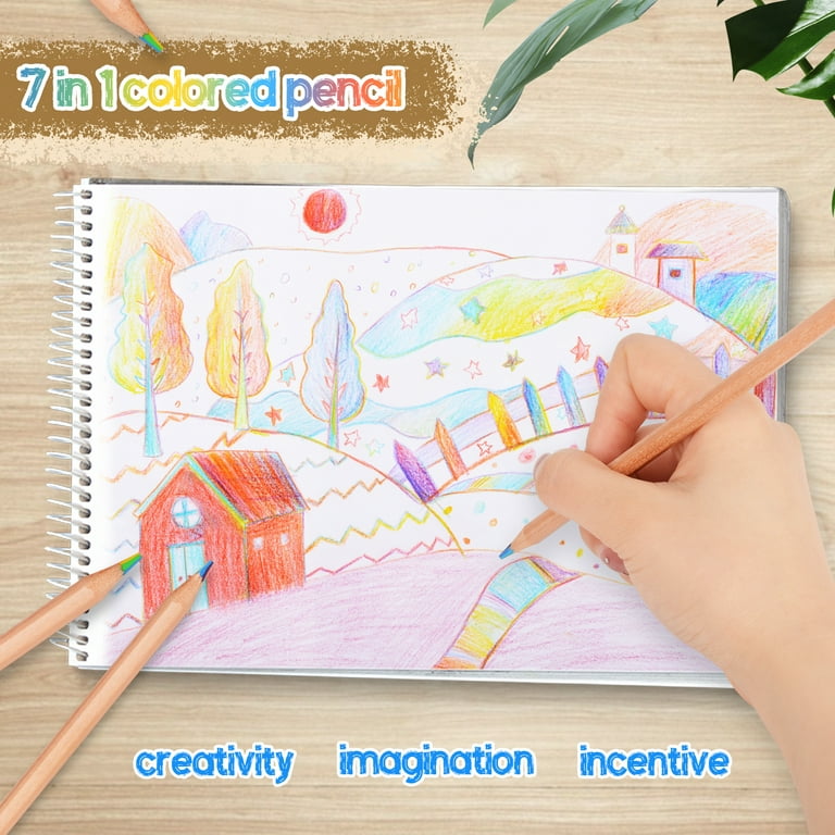 50Pcs 7 Colors in 1 Rainbow Pencils for Kids Colored Pencils Art